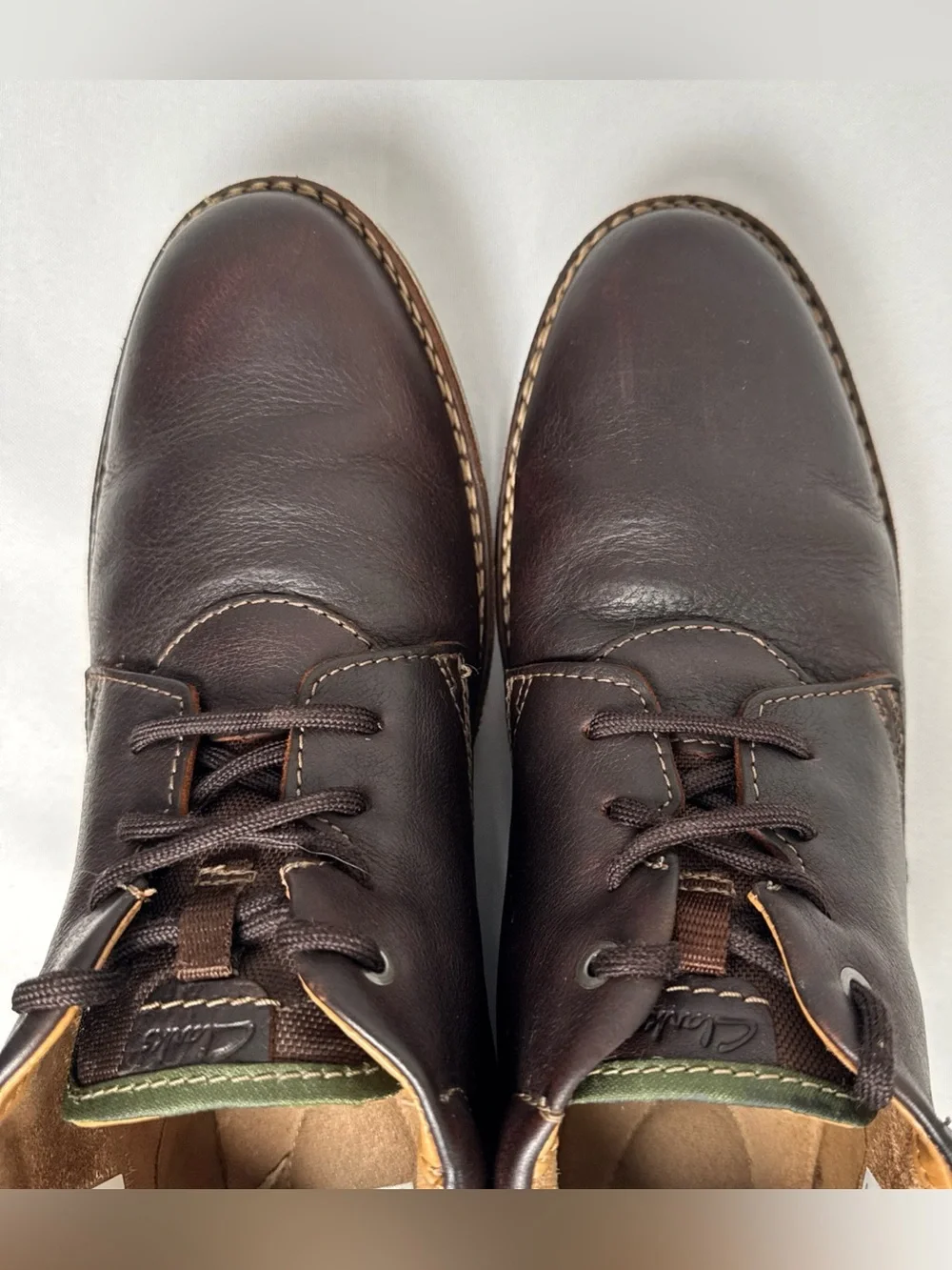 Clarks Edgewick Mid Boots Mens 11 Brown Oily Chukka Shoes Leather Lace Up Ankle
